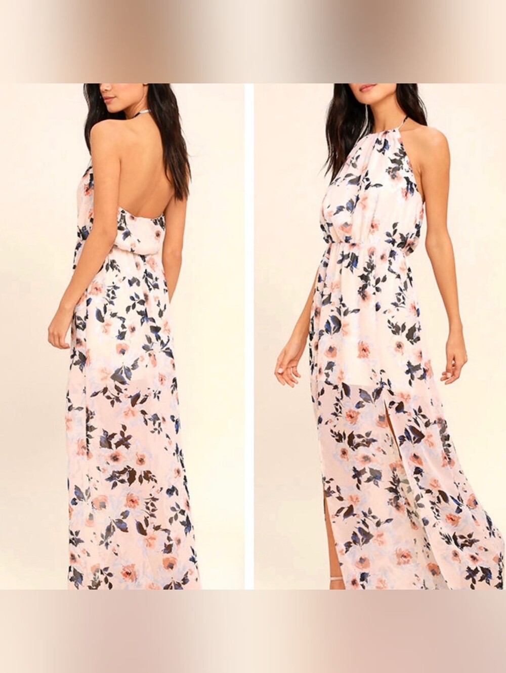Ali & Jay Al Fresco Blush Floral Print Maxi Dress